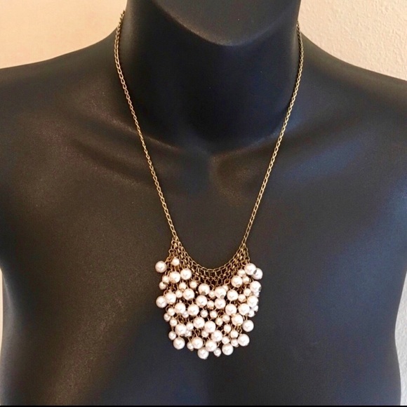 J. Crew Jewelry - J CREW Mini Pearl Supernova Bib Statement Necklace